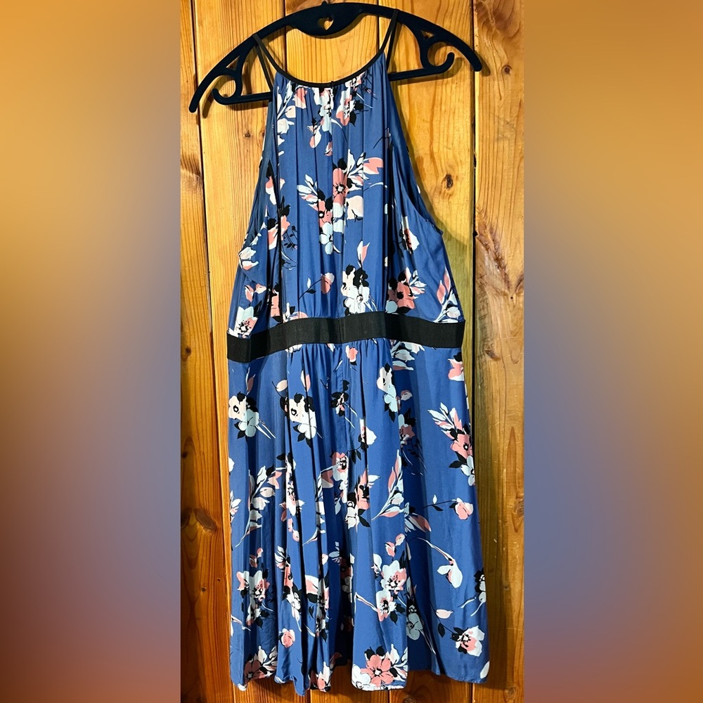 Ann Taylor LOFT Size 14 Blue Floral Dress
